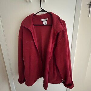 Columbia Sportswear: Red Zip-up Fleece Sweater